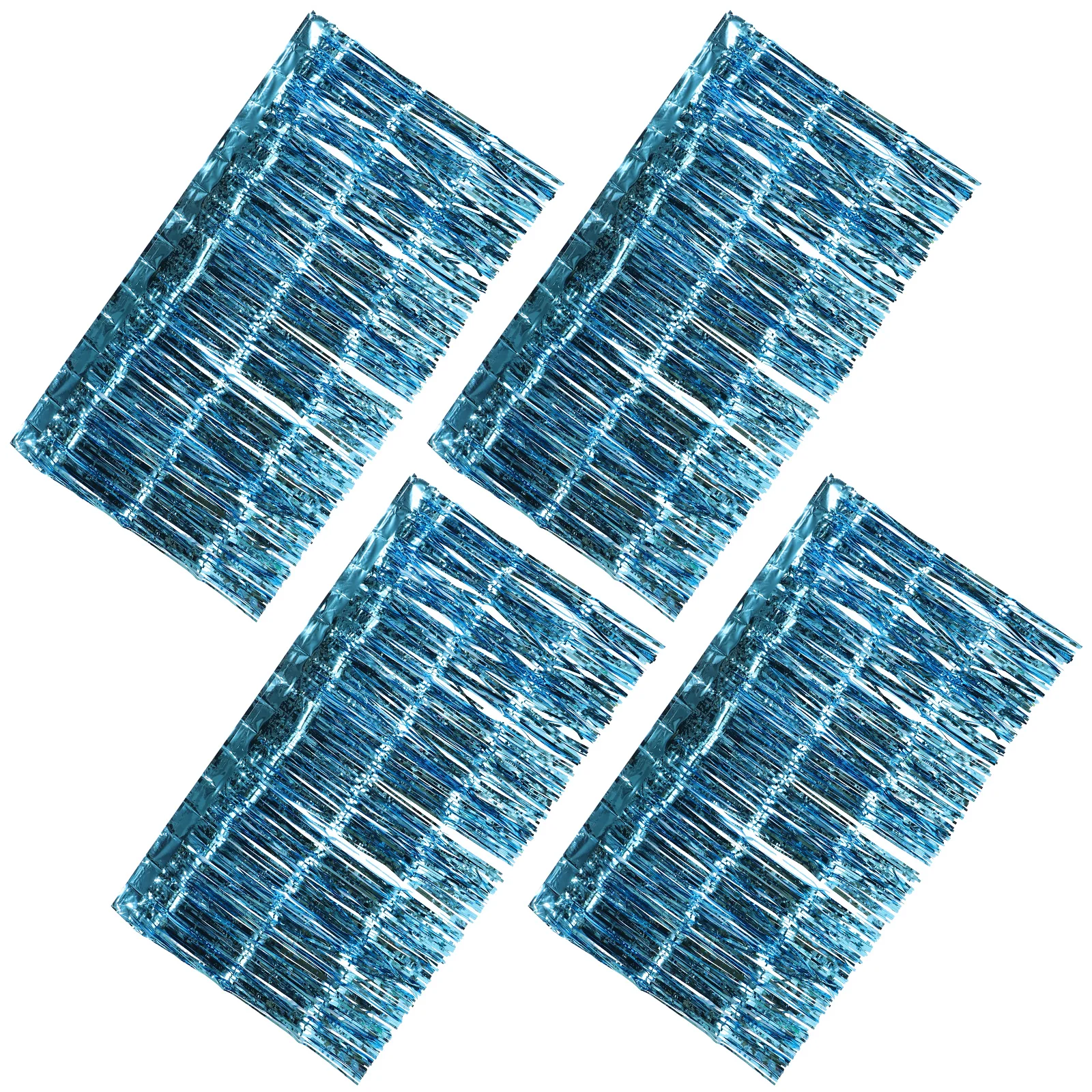 

4pcs Rain Silk Table Skirt 275x75cm Blue Fringe Tinsel Garland Wedding New Year Photo Prop Lightweight Convenient