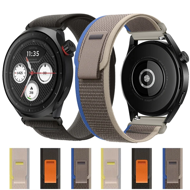 20/22mm Nylon Strap for Motorola Moto Watch 2026 Loop Band for Moto Watch 2026 Braided Elastic Bracelet Wristband Accessories