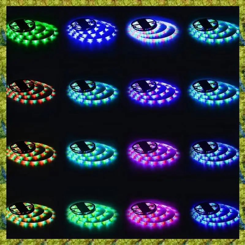

UISN 10M RGB Light Strip 3528 600LED Flexible LED Strip Light With 44 Key Remote+Controller For Christmas Living Room Bedroom
