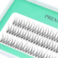 High quality 3D professional makeup personal cluster eyelashes 12D dovetail eyelashes black 0.7mm thick real mink stripes