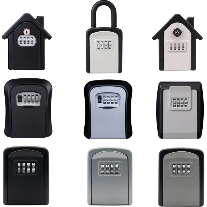 Security Anti-Theft Outdoor Wall Mounted Key Storage Secret Storage Box 4-Position Combination Security Keyless Rainproof Safe