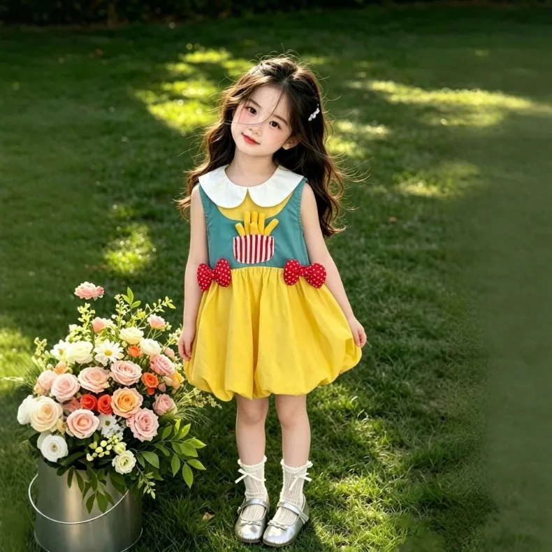 Baby-Mädchen Strandkleider Sommer Weiche Atmungsaktive Kinderkleidung Mädchen Urlaub A-Linien-Kleid Kinder Freizeitkleid 2026 Sommer – Detail 6
