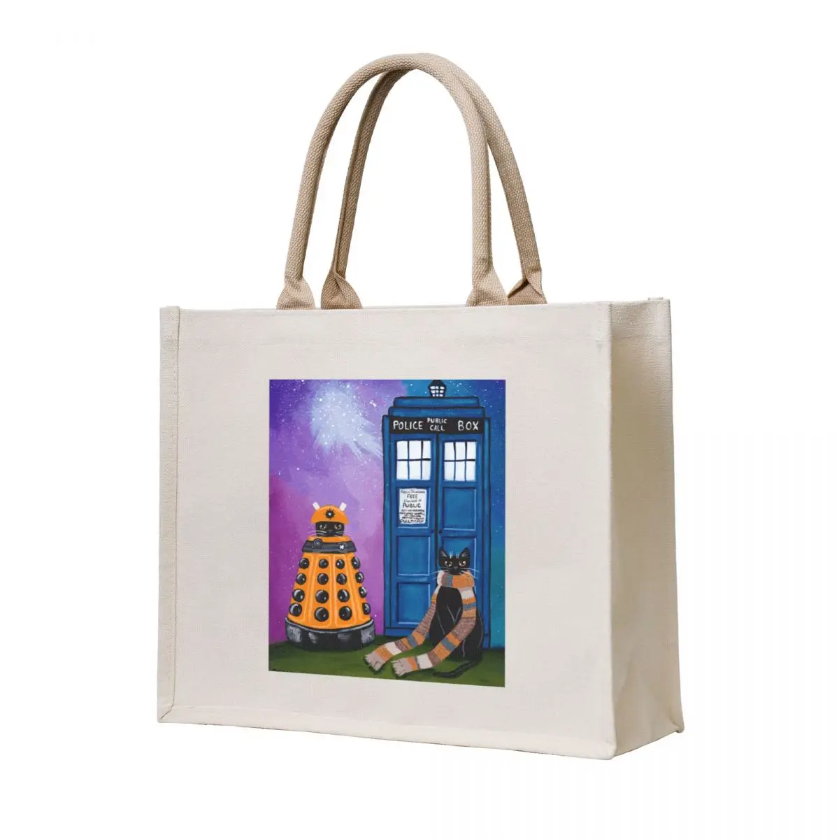 

The Doctor and the Kitty Tote Bag Women's beach bags Canvas shoulder bag Women's shopping bag