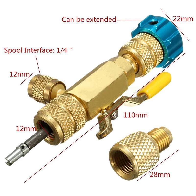 Imagem -06 - Quot 11cm Comprimento R22 R410a Carretel Interface Removedor Rápido Instalador Ferramenta de ar Condicionado Válvula Núcleo &