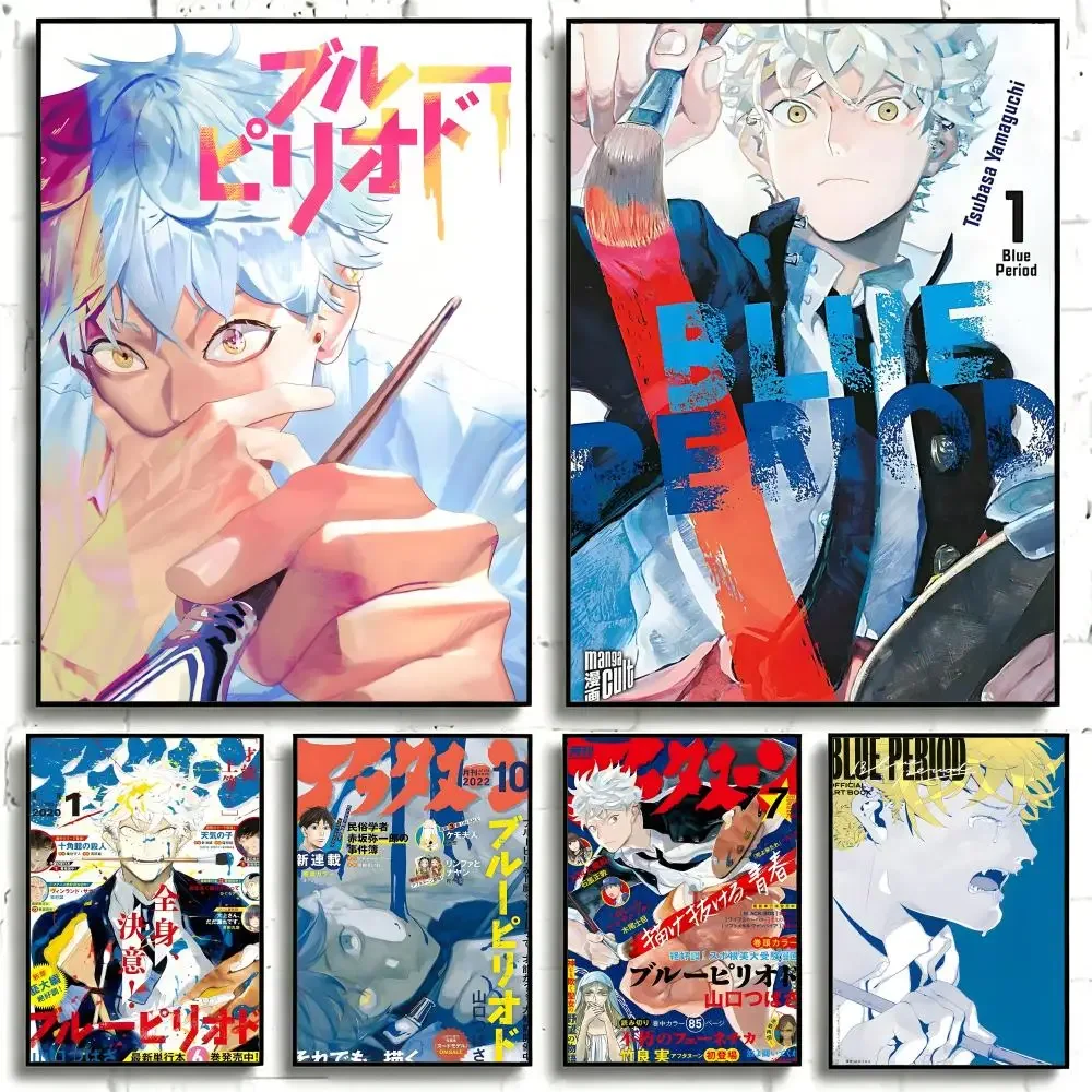 Anime Blue Period Poster Self-adhesive Art Waterproof Paper Sticker Coffee House Bar Room Wall Decor