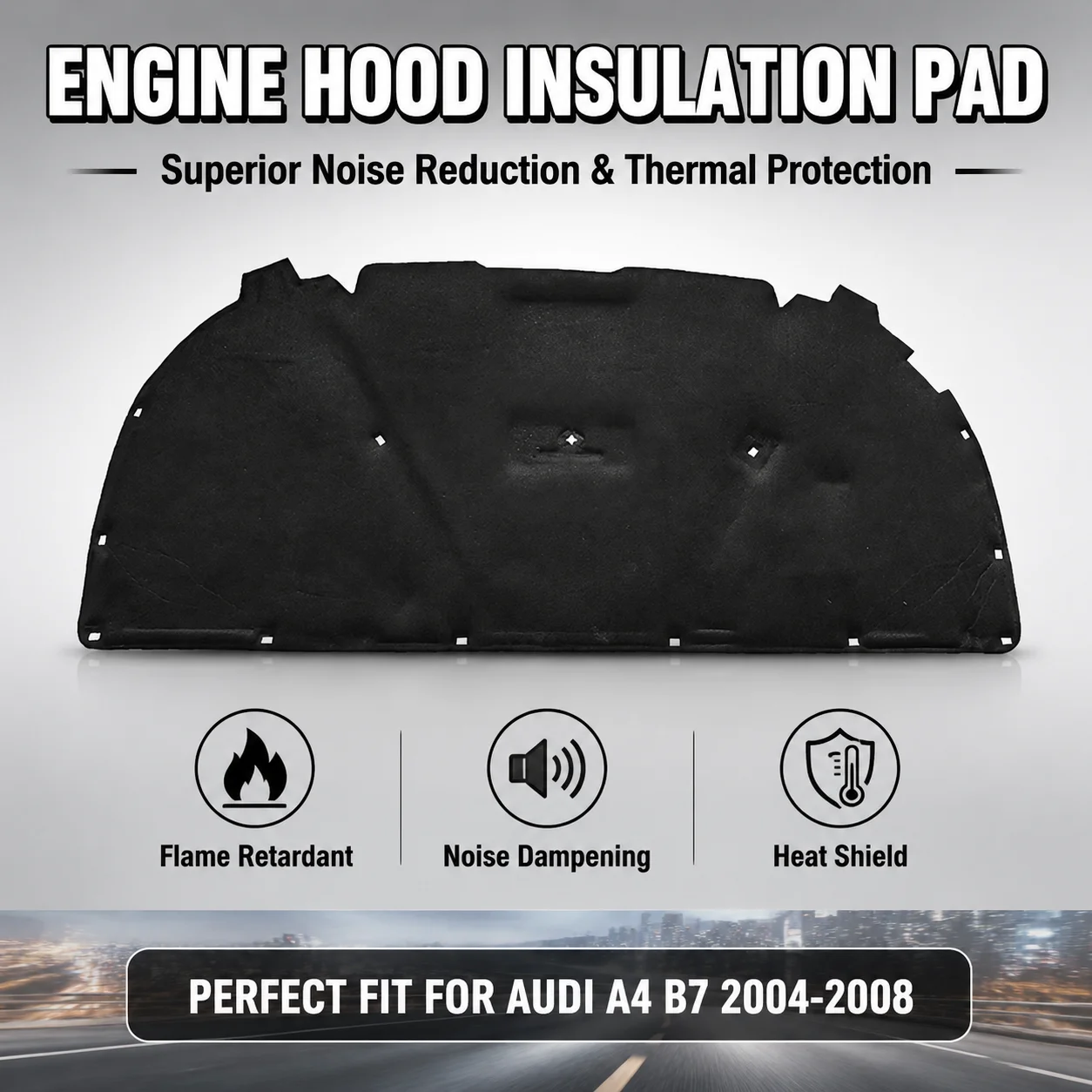 Coussin en coton insonorisant pour Audi A4 B7 2004-2008 modifiée, excellente isolation thermique