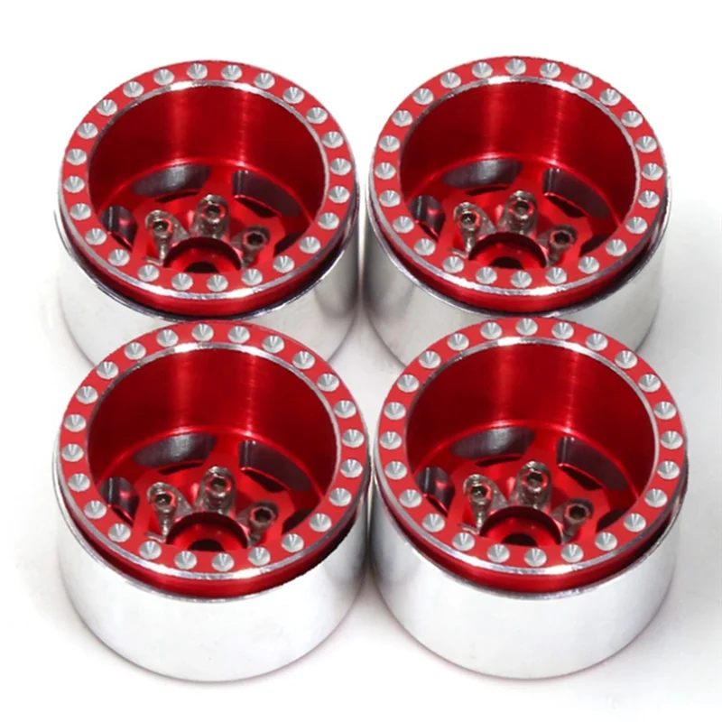 YSUN-1.0인치 메탈 비드락 휠 허브 휠 림 (1/18 RC 크롤러 자동차 Traxxas TRX4-M 디펜더 브롱코 SCX24 RC 부품용)