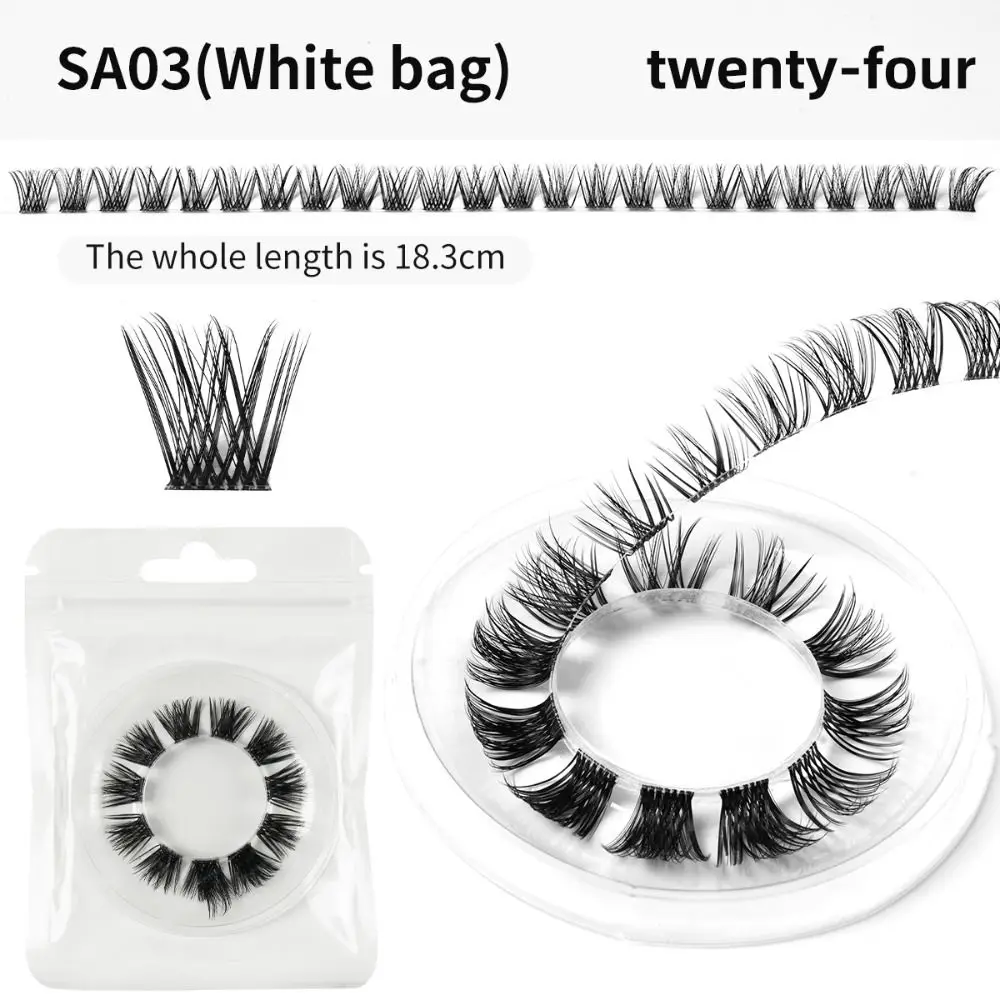 Piekerige Faux Nertsachtige Haar Gesegmenteerde Wimpers Oog Langwerpige Curling Pluizige Valse Wimpers Make Dikke 3D Wimpers Dames