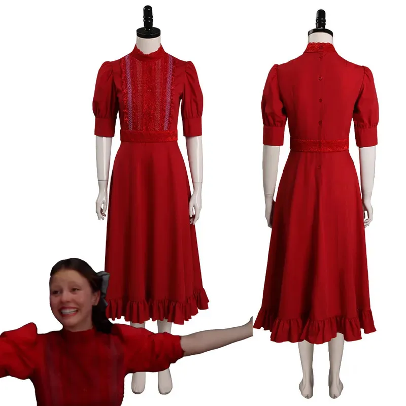 

Pearl Cosplay Costume Horror Movie Women Dresses Halloween Party Clothes For Ladies Role Play Fashion New