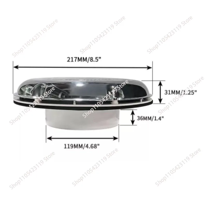 Solar exhaust fan High-end yacht stainless steel ventilation equipment RV exhaust fan Toilet ventilation