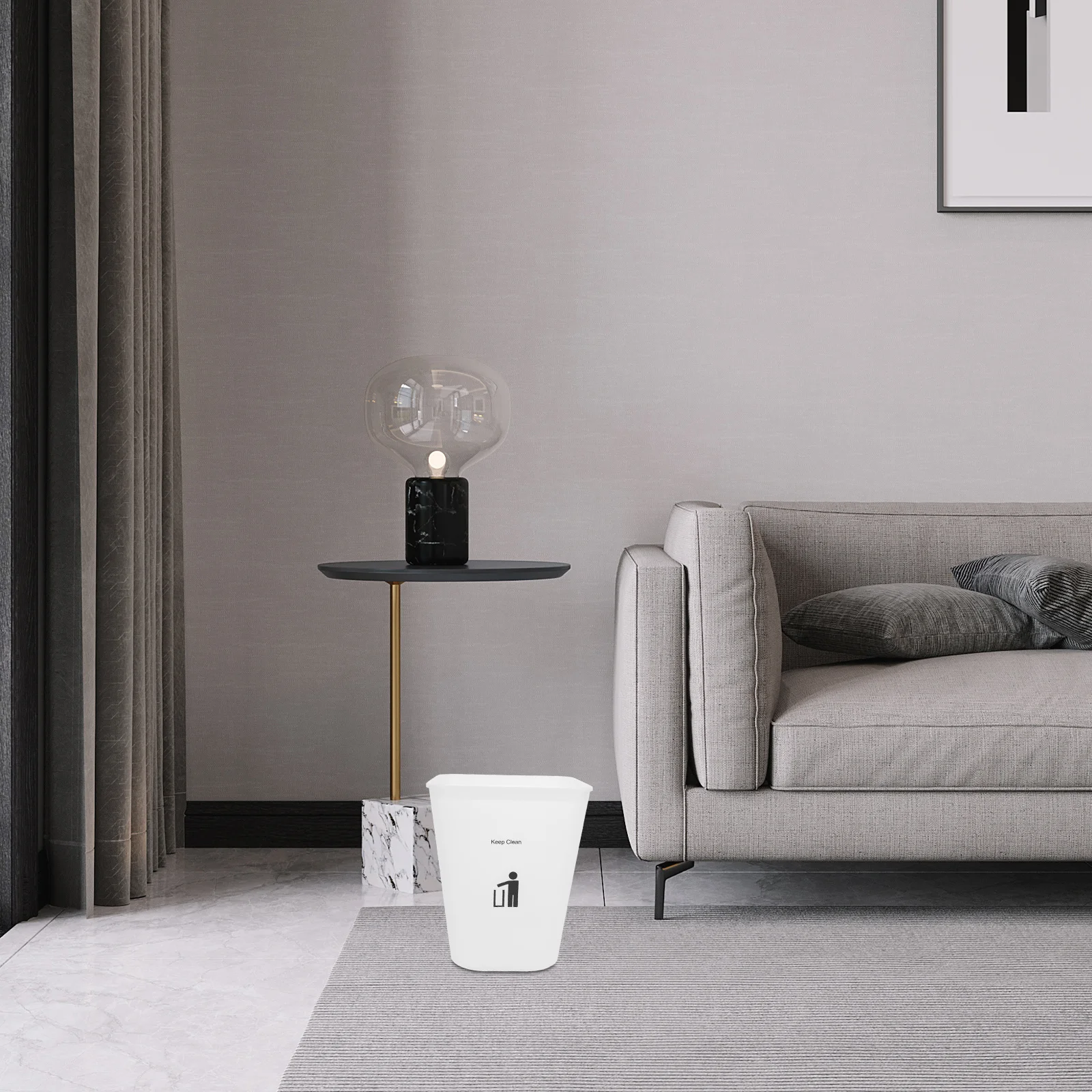 

1Set Home Trash Can Reusable Plastic Bedroom Bathroom Kitchen Garbage Bin Waste Bucket for Office Living Room