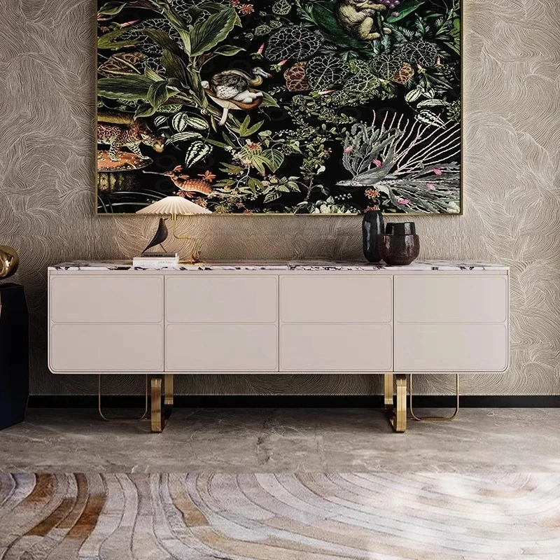 

Light luxury marble dining side locker, household living room wall storage cabinet, simple modern porch cabinet