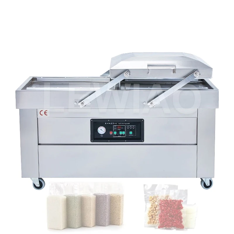 Полностью автоматическая двухкамерная машина для вакуумной упаковки фрикаделек из тушенной говядины