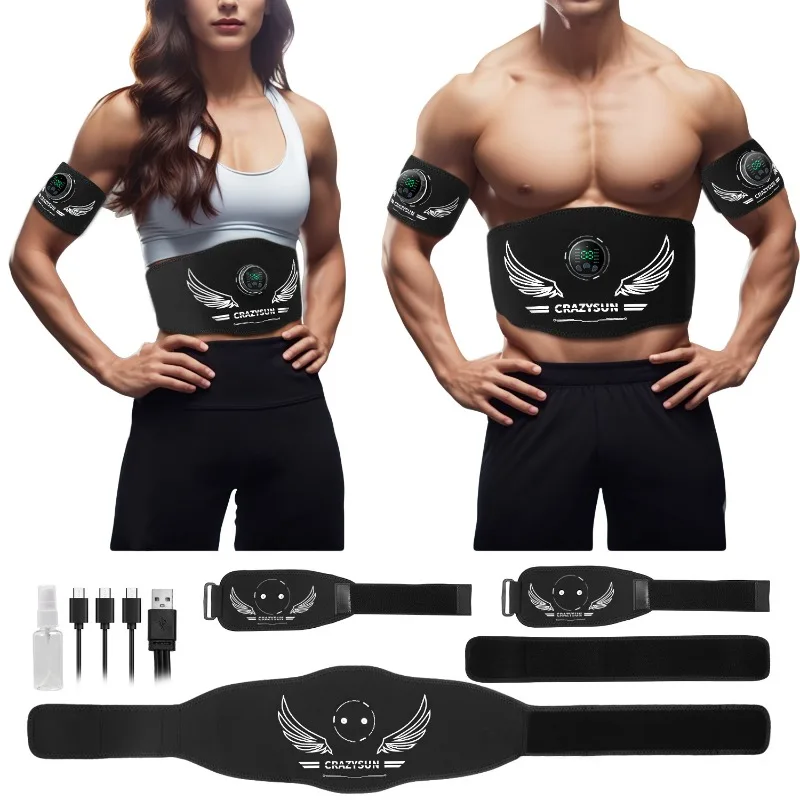 EMS Abdominal Toning Belt Muscle Stimulator Abs Trainer Muscle Toner USB Charge Body Shaping Lose Weight Fat Burn Fitness Unisex