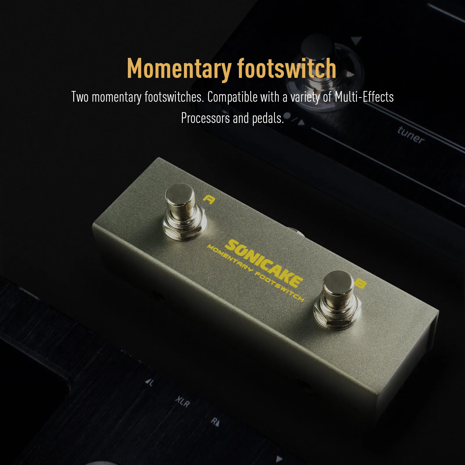 SONICAKE Momentary Footswitch A/B Dual-way Footswitch Foot Controller with TRS Cable QFS-10