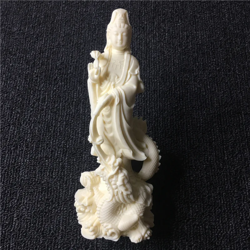 Ivory Nut Carved Royal Dragon Guanyin Bodhisattva17*6*7cmHome Living Room Desktop Crafts Crafts Decoration Wholesale