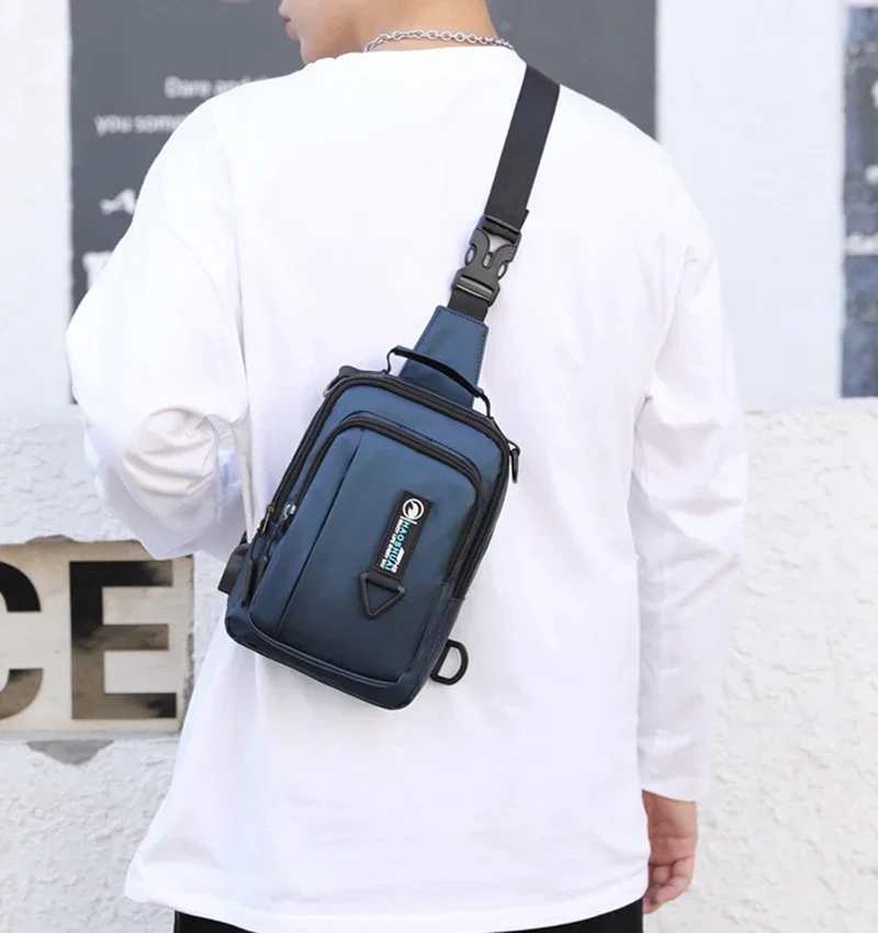 Men Nylon Backpack Rucksack Cross Body Shoulder Bags  Travel Male Fashion Messenger Chest Pack Bag Knapsack 4 USES