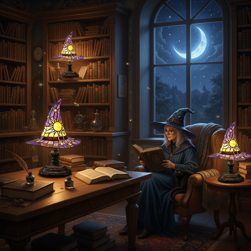 

Настольная лампа с шляпой ведьмы, современные витражи, USB, винтажные лампы, роскошные теплые креативные ночники из смолы, светодиодные прикроватные лампы для декора спальни