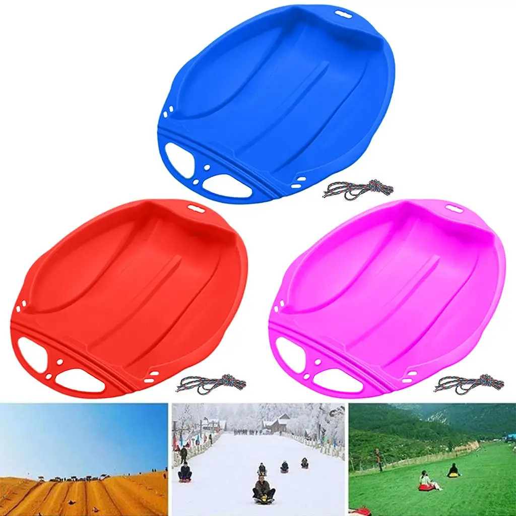 เลื่อนหิมะ Heavy Duty Kids Sled Toboggan Sledge กลางแจ้งฤดูหนาวสโนว์บอร์ดสกี Board Sleigh