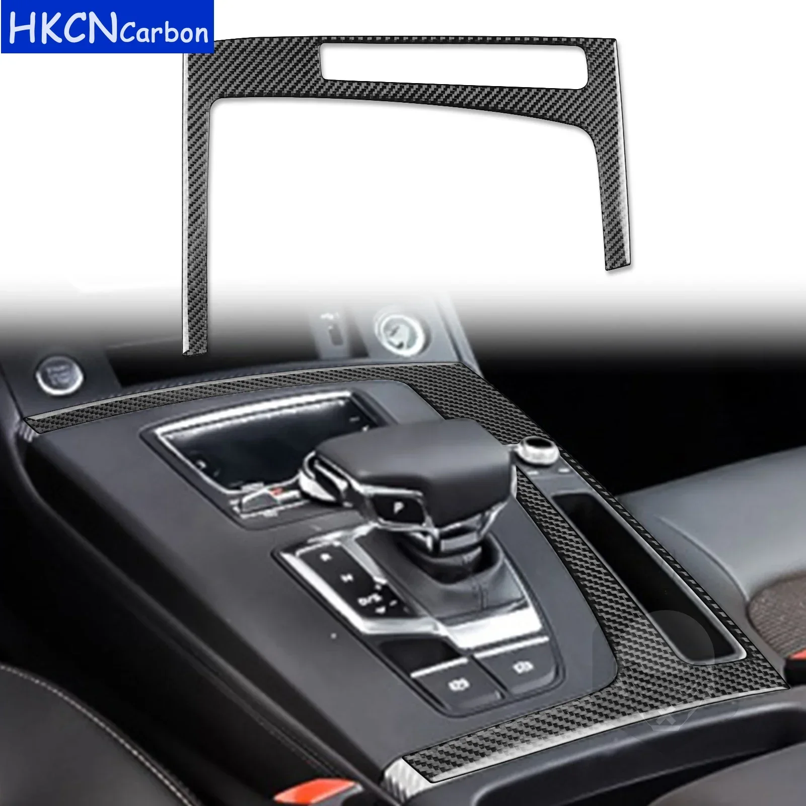 

For Audi Q5L 2018—2023 Real Carbon Fiber Gear Shift Panel Outer Frame Cover Trim Sticker Interior Decoration Car Accessories