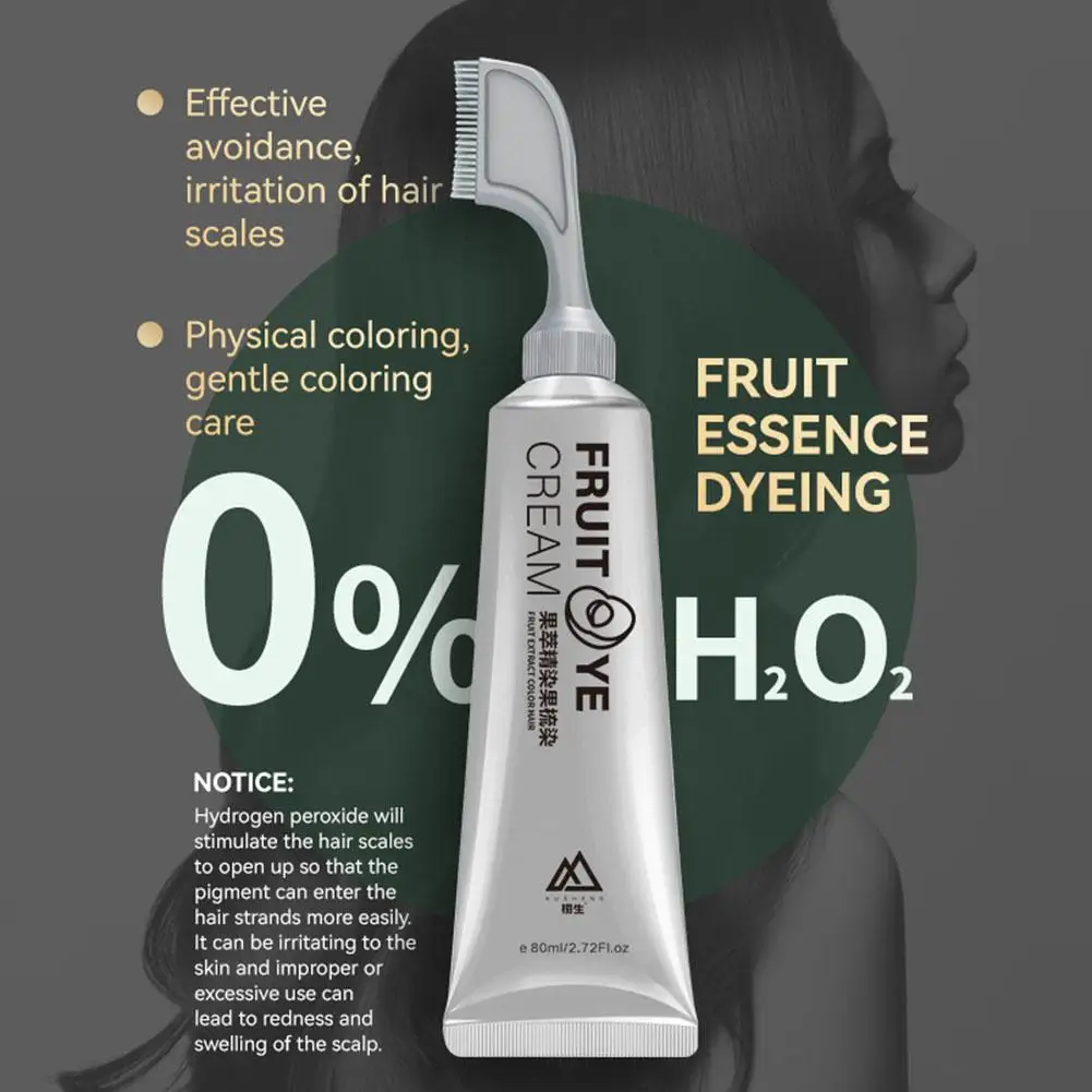 Fruit Hair Dye Cream Plant Extract Hair Dye Essence with Comb Hair Dye Shampoo Botanical Bubble Hair Dye Hair Color Non-Damaging