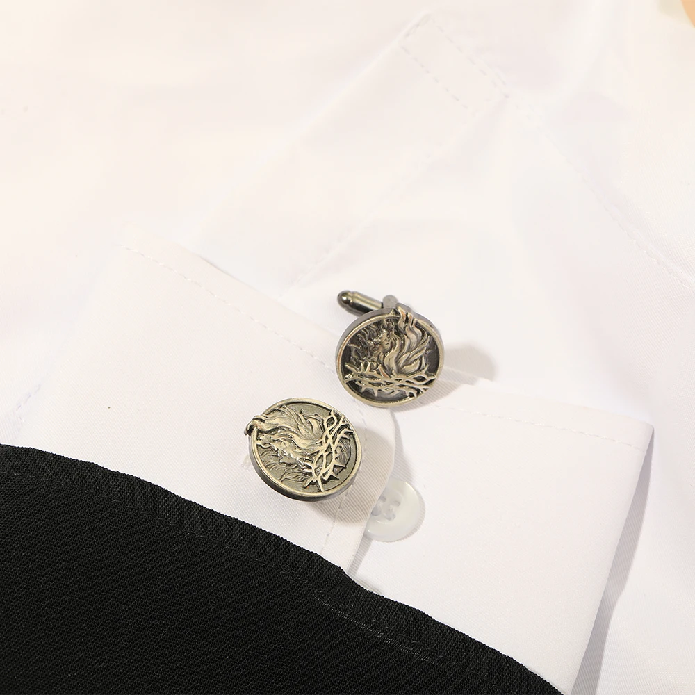 Wholesale Cthulhu Mythos Cufflinks Vintage Retro Round Fire Cuff Links For Mens Boys Cosplay Tuxedo Shirts Sleeve Button Gift