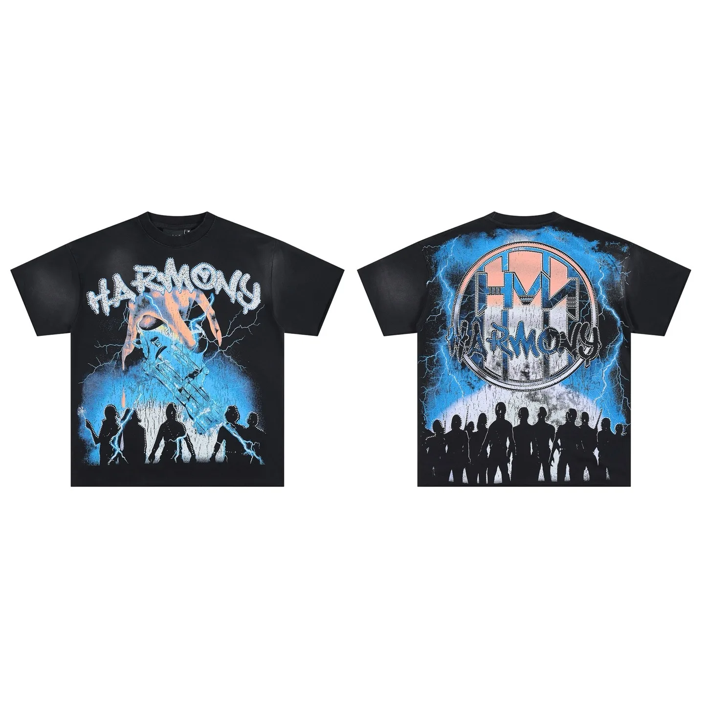 Harmony TEE by French Terry - Streetwear brand featuring sparkling rhinestones, short-sleeved T-shirt with thick cotton texture
