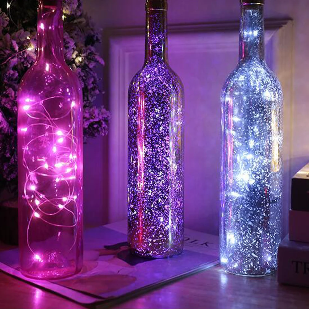 1 قطعة أضواء زجاجة النبيذ LED مع الفلين ، 2 متر 20 LED USB أضواء زجاجة النبيذ القابلة لإعادة الشحن الفلين ضوء الأسلاك النحاسية لتقوم بها بنفسك سلسلة ضوء
