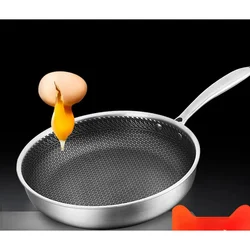 Honeycomb Non-stick Frying Pan Household Stainless Steel Non-stick Skillet Induction Cooker Gas Range Universal Frying Pan