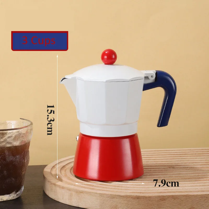 صديقة للبيئة لون مخصص سعة كبيرة صانع القهوة اسبريسو الألومنيوم موكا وعاء 1/3/6 أكواب صنع قهوة اسبريسو #4