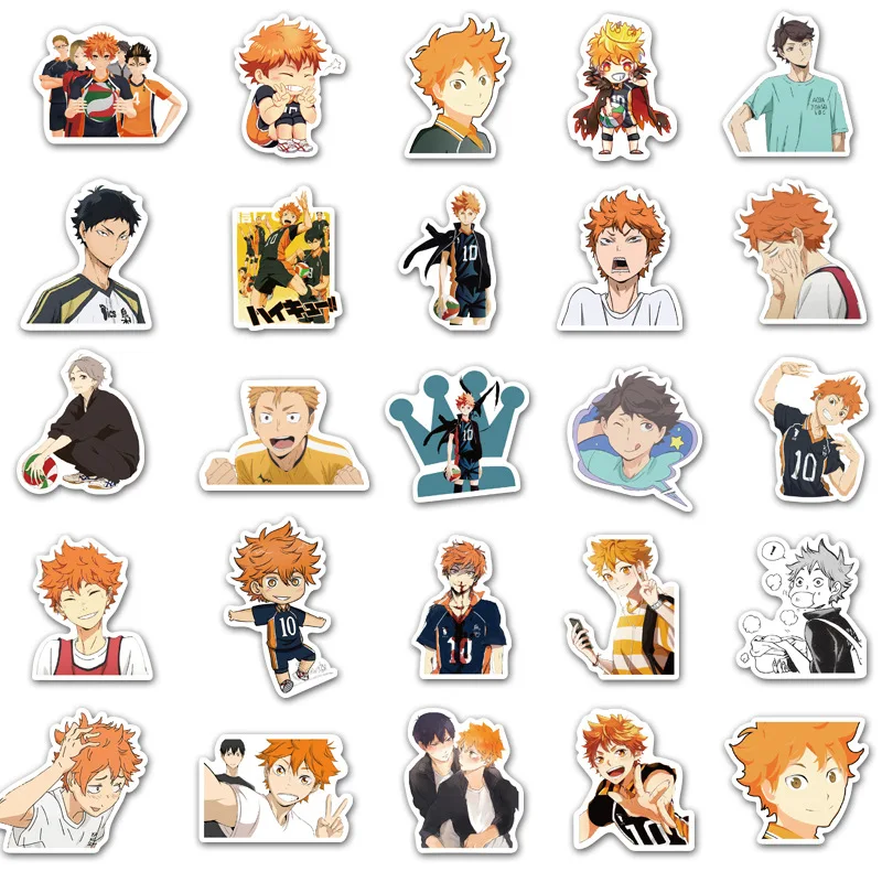 10/30/50PCS Cartoon Anime Volleyball Teenage Graffiti Sticker For Laptop Mobile Phone Toys PVC Riman Haikyuu Sticker Wholesale