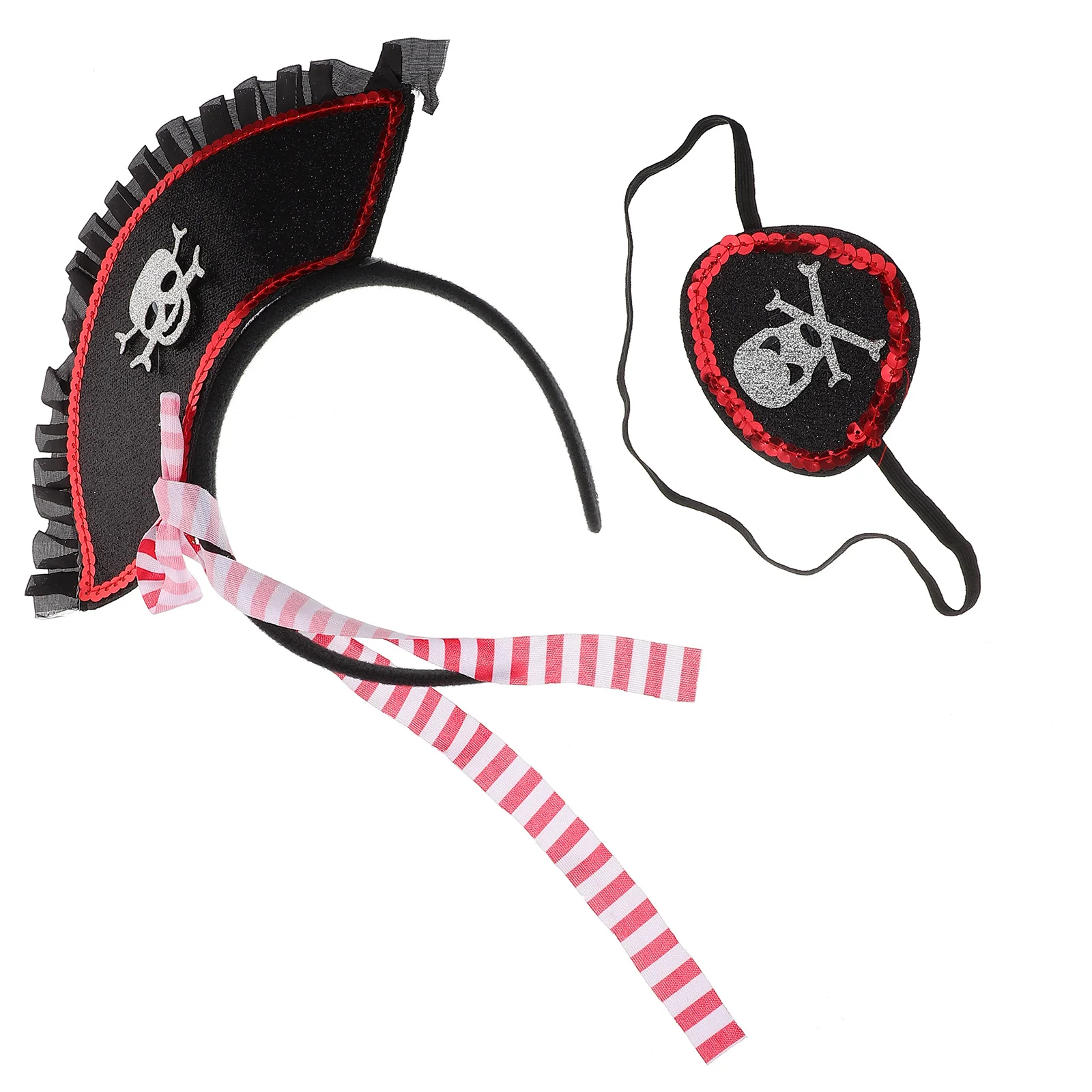 1 ensemble de masque pour les yeux de coiffure de Pirate, ensemble de costumes de Pirate d'halloween, accessoires de Cosplay créatifs et confortables, accessoires de spectacle de fête