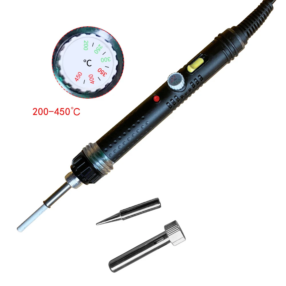 60W Electric Soldering Iron Kit Set Adjustable Temperature 200-450°C 180-480°C External Heating Electric Soldering Iron Welding