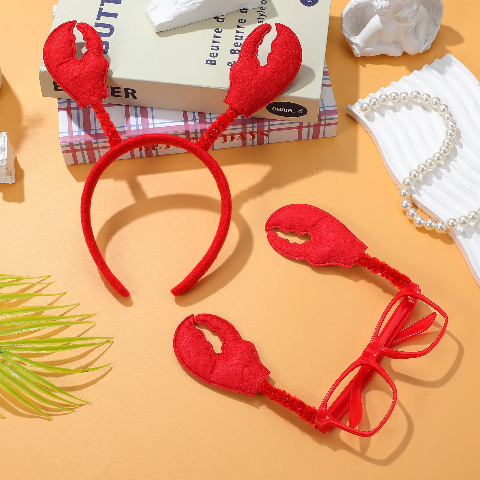 6세트 게 안경 선글라스 머리띠 할로윈 코스튬 파티 액세서리 만화 코스프레 소품 게 안경