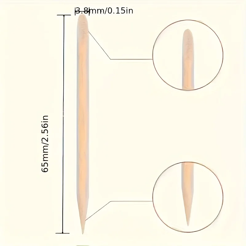 100 قطعة من دافعات البشرة المصنوعة من الخشب البرتقالي الطبيعي أدوات العناية بالأظافر غير المعطرة لصالونات التجميل المنزلية للاستخدام المتين الصحي