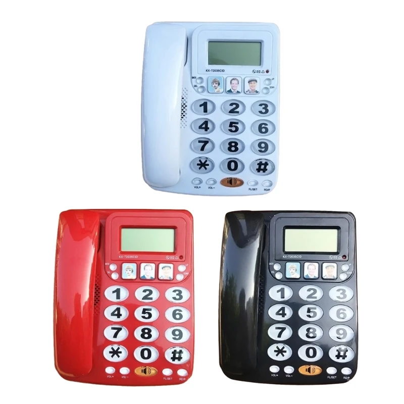 KX-2035CID Fixed Phone with Large Button Display Screen Incoming Call Display Speed Dial Functions English Home Phone