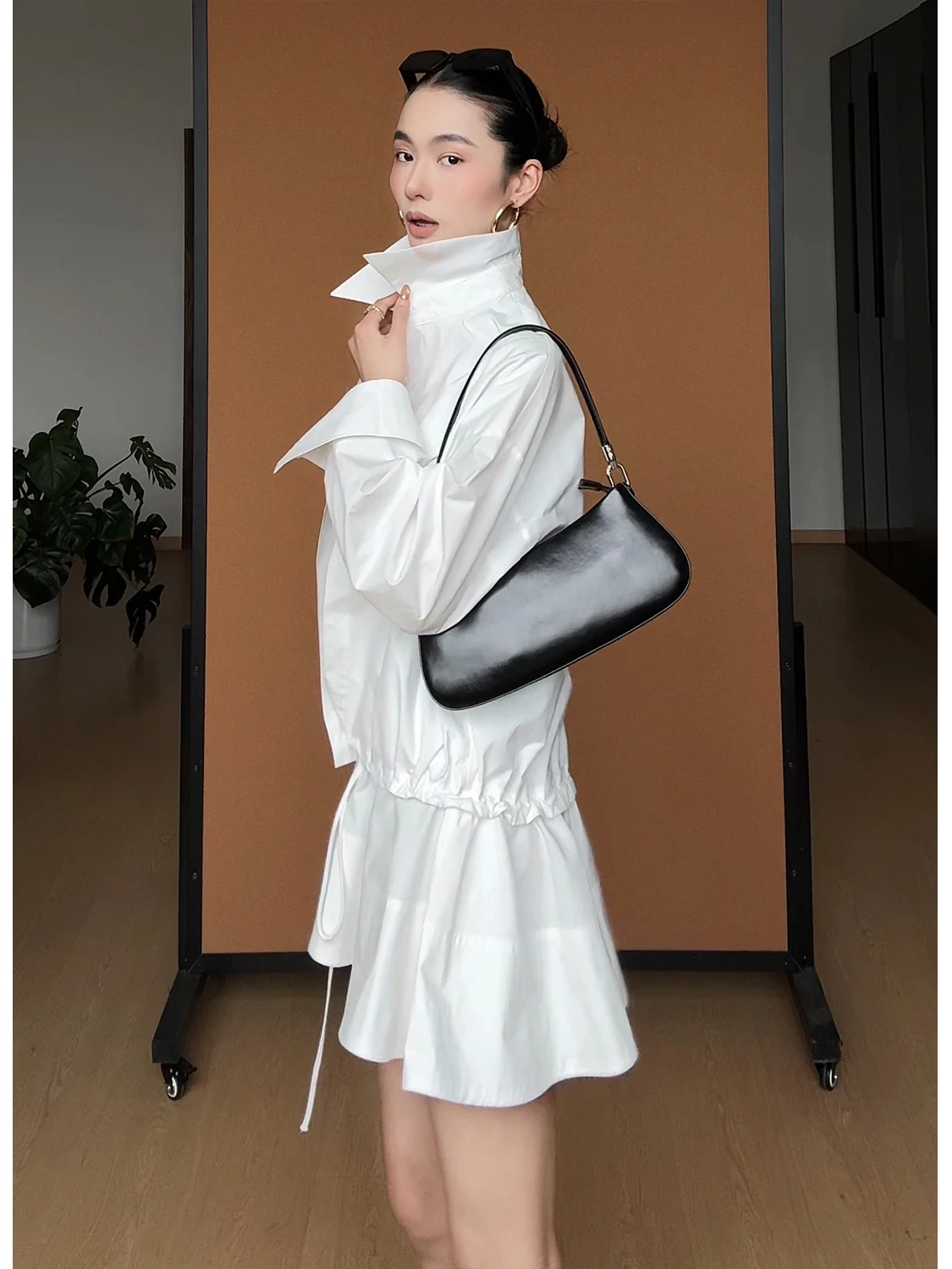 

Платье-рубашка CIZZLEMORE Parisian White Tone оверсайз с кружевной отделкой, повседневное хлопковое платье для женщин, весенний сезон, длинный рукав
