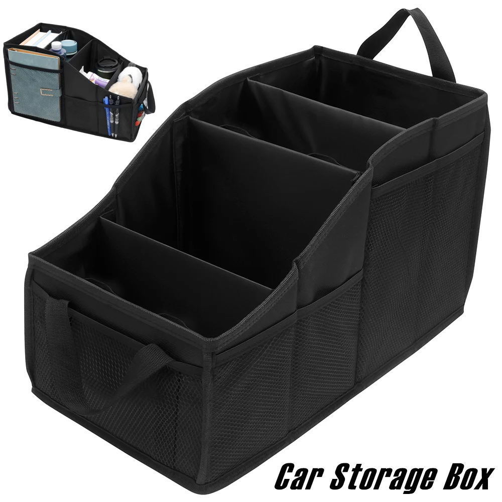 

Автомобильный ящик для хранения, Оксфордский органайзер для автомобильного сиденья с 4-х отделениями, большой вместительный складной органайзер для хранения пассажирского сиденья