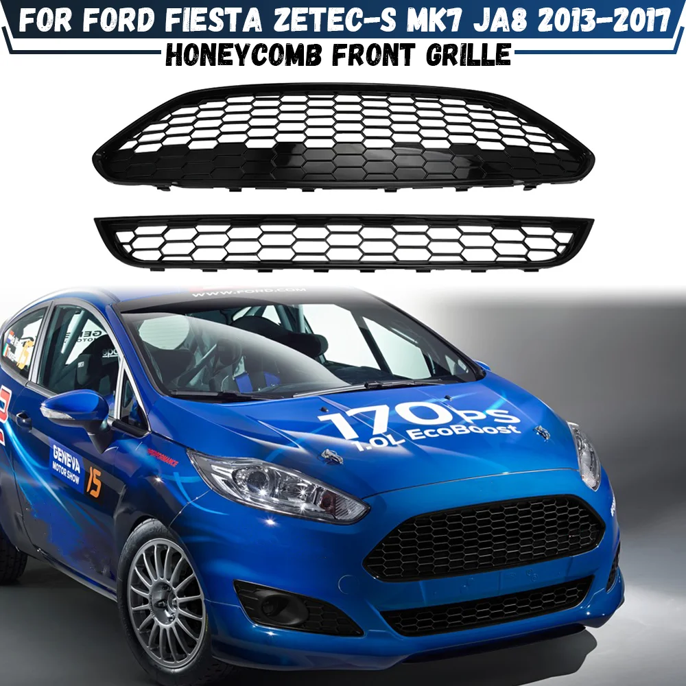 

Honeycomb Mesh Car Front Bumper Radiator Grille For Ford Fiesta Zetec-S JA8 MK7 2013 2014 2015 2016 2017 Front Lower Grille