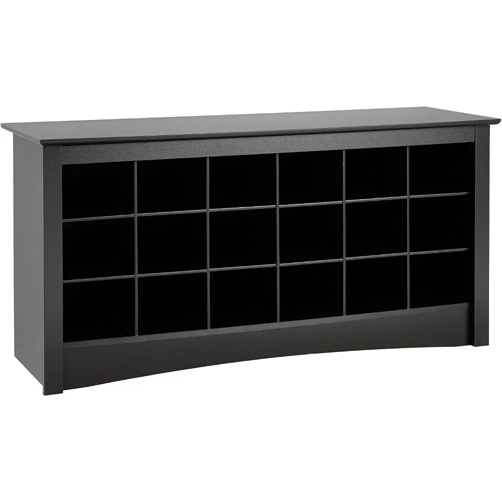 

Prepac Shoe Storage Cubbie Bench, 24" x 48" x 16", Black