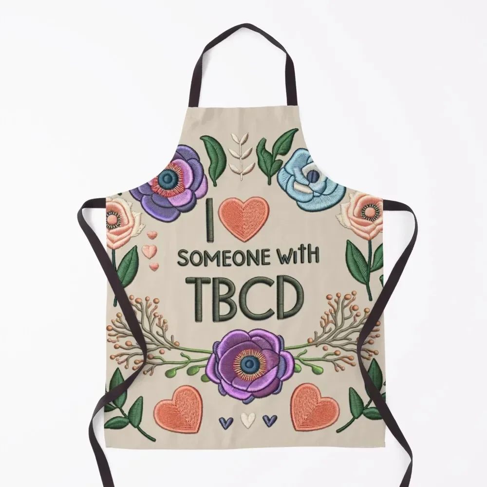 I Heart Someone with TBCD Faux Embroidery Granny Print Apron Kitchen Women Custom Apron