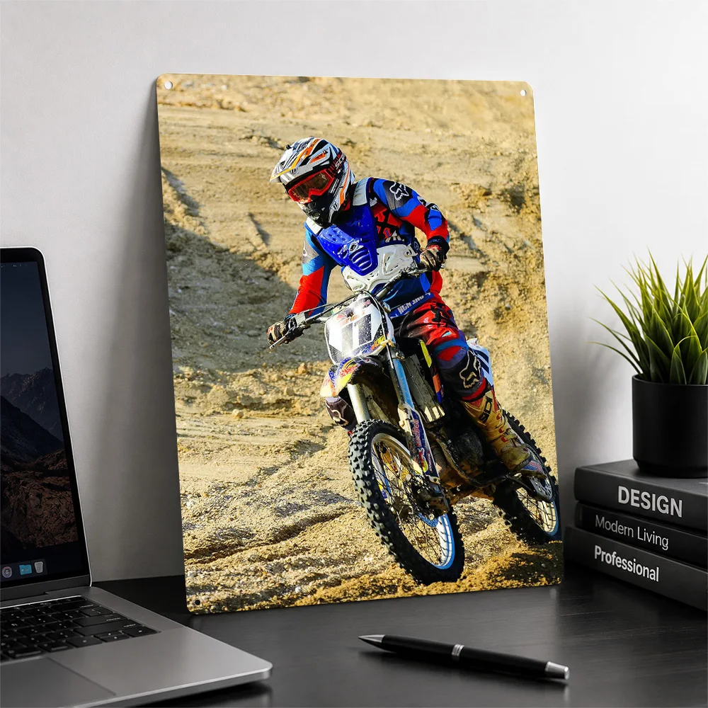 Extreme Motocross 3D Texture Metal Poster Customized Wall Art Tin Sign Gift for Mancave Bedroom Decorations Room Decor Wand Deko