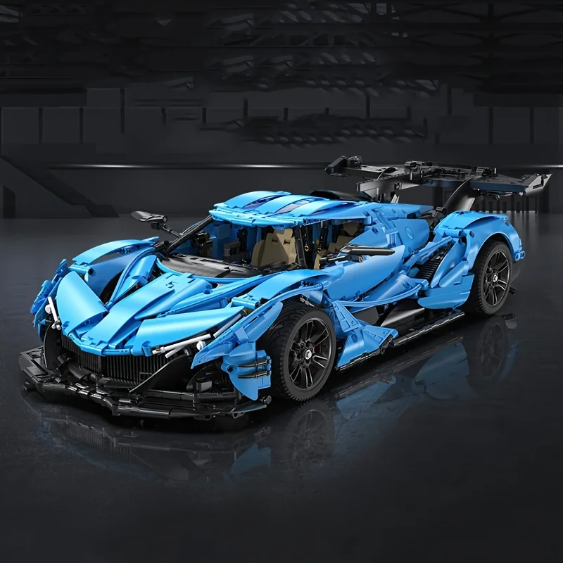 Sun God V12 sports car creative static model, challenging assembly model, educational toy, birthday gift