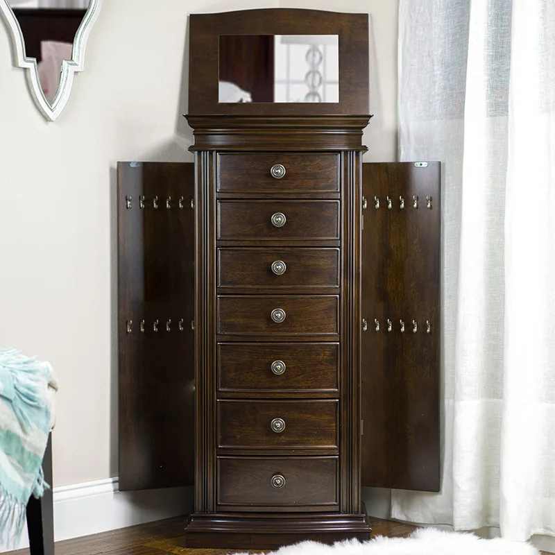 

American-style chest, all solid wood jewelry, jewelry cabinet, master bedroom, five, six, seven, eight bucket drawers for storag