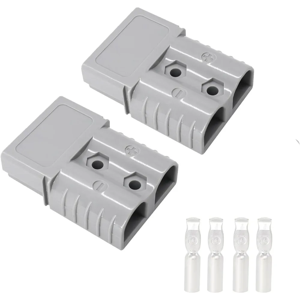 50A 600V 2 Pin Quick Connect Power Plug Socket Forklift Golf Cart UPS EV Battery High Current Fast Charge Connector 10pcs