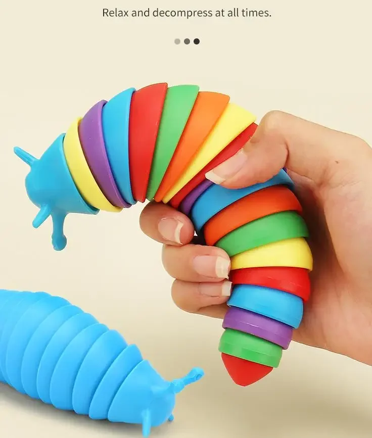 2 pçs brinquedo caterpillar, caracol alívio do estresse quebra-cabeça das crianças e brinquedo do alívio do estresse adulto balanço jogo slide quebra-cabeças