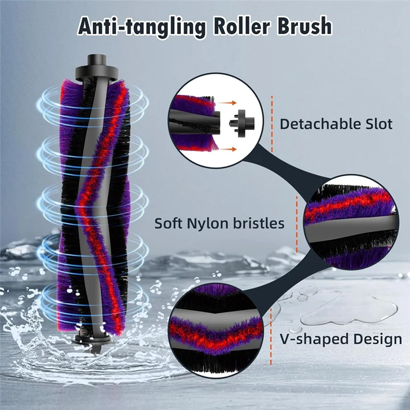 

ABGH-For Eureka E10s Robot Vacuum Cleaner Main Side Brush Mop Cloth Filter Replacement Parts Accessories