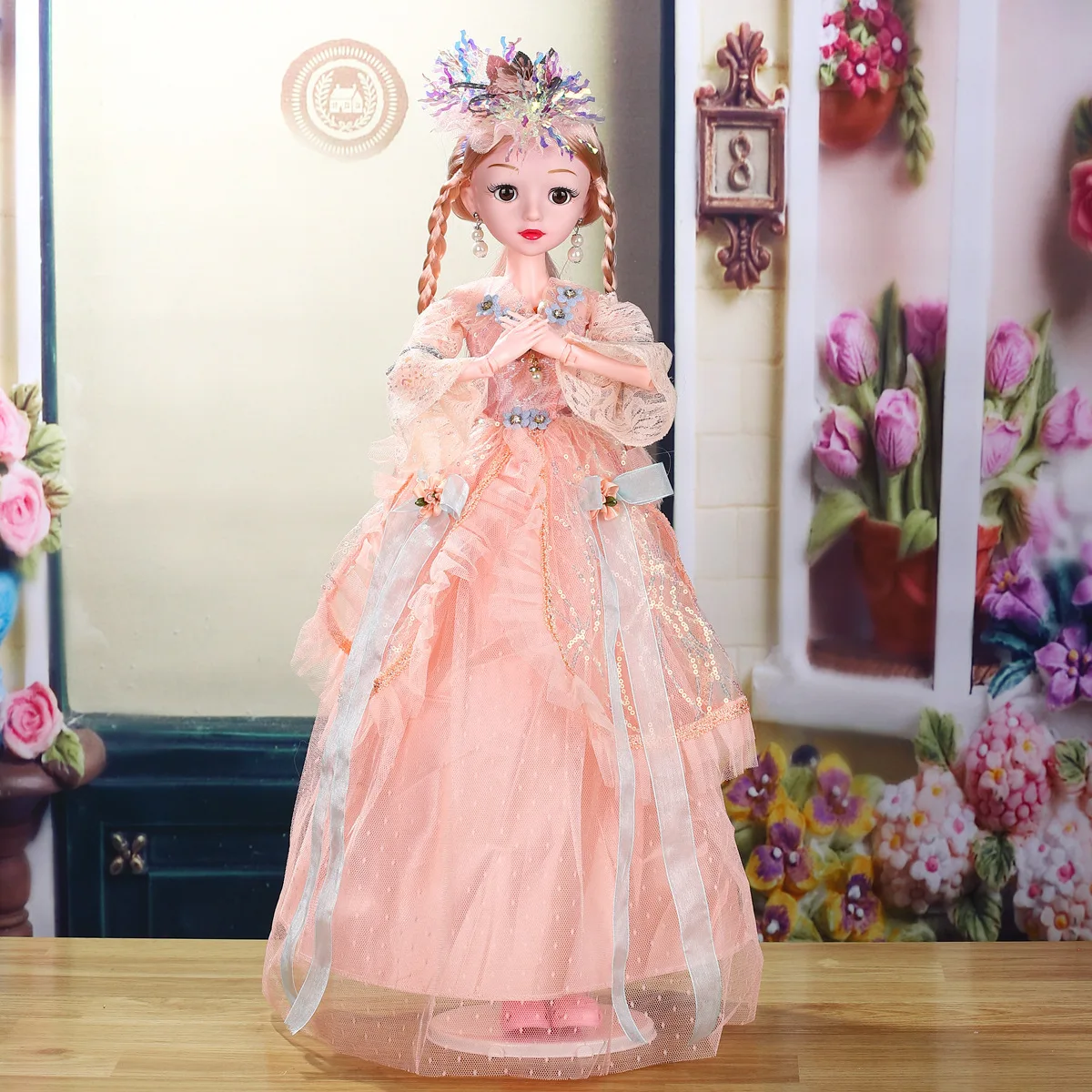 

60cm Doll Full Set Girl Toy Princess Doll Set Multi Joint Movable Doll Kids Girls Toy Gift