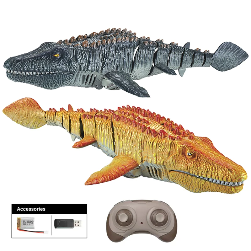 Simulazione oversize 2.4G Mosasaurus Electric RC Boat Water Floating Spraying Radio Control Dinosaur Model Toy Gift for Kids