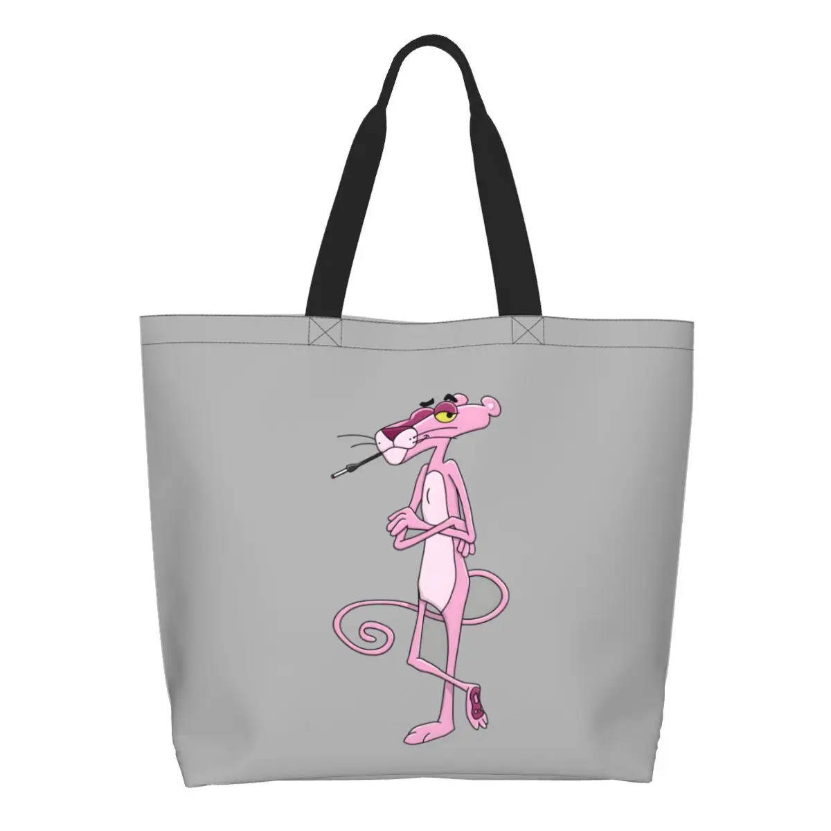 

Изготовленная на заказ милая сумка-тоут с принтом P-Panthered, многоразовая парусиновая сумка-шоппер на плечо с героями мультфильмов